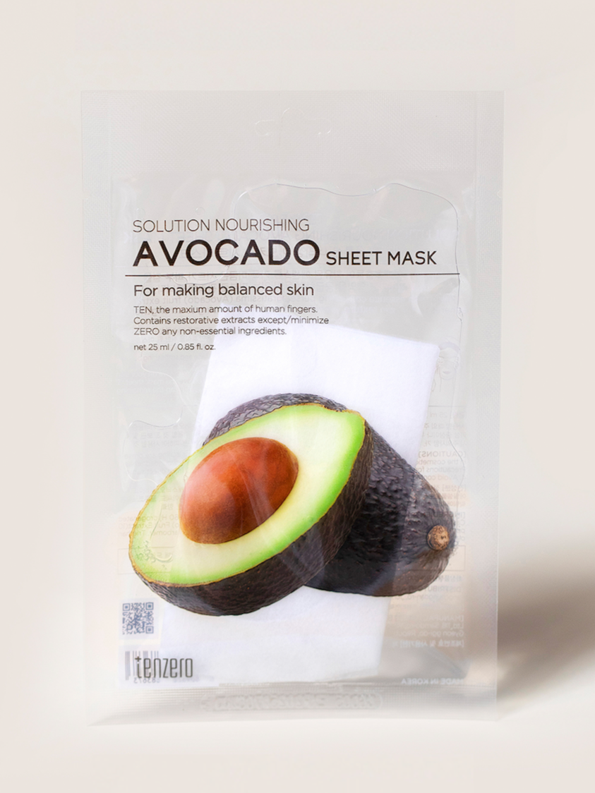 MY | TENZERO SOLUTION NOURISHING AVOCADO SHEET MASK(10EA)