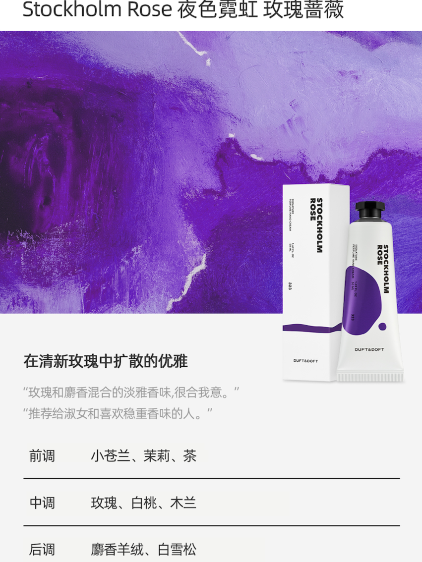 MY | DUFT&DOFT SIGNATURE PURFUME HAND CREAM
STOCKHOLM ROSE